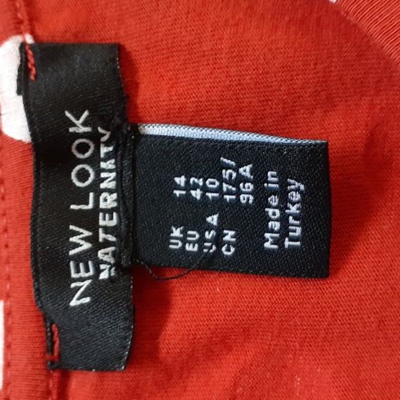 New Look Womans Maternity Orange Tee Size 10 - Picture 4 of 13